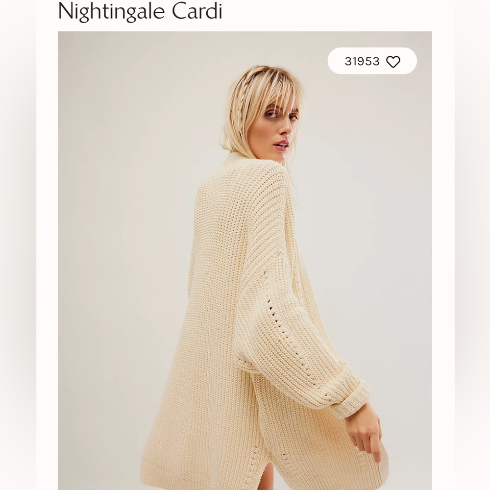 Free People Nightingale Cardigan, Cream, Medium